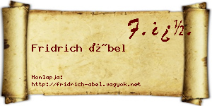 Fridrich Ábel névjegykártya