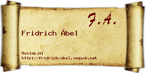 Fridrich Ábel névjegykártya
